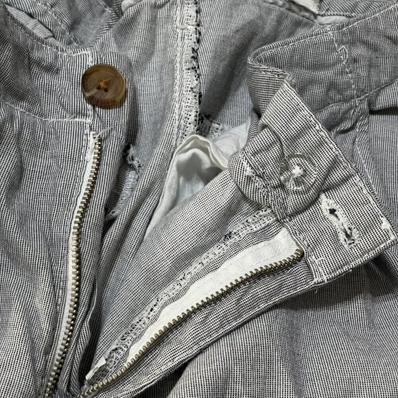 H&M Women's Ankle Pant Mini Check Black White Size 10 Stretch Cotton Blend - Picture 8 of 8